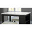Table de salle à manger transitionnelle 3 pièces: table rectangulaire avec rangement, 2 tabourets en noir blanc