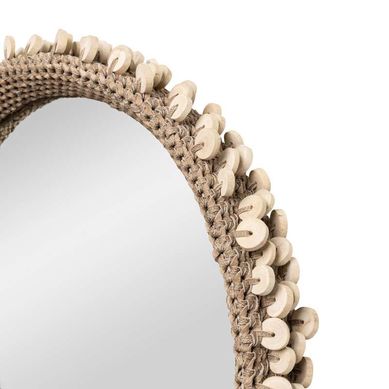 Crocheted w/ Wood Discs - Chobe Mirror
