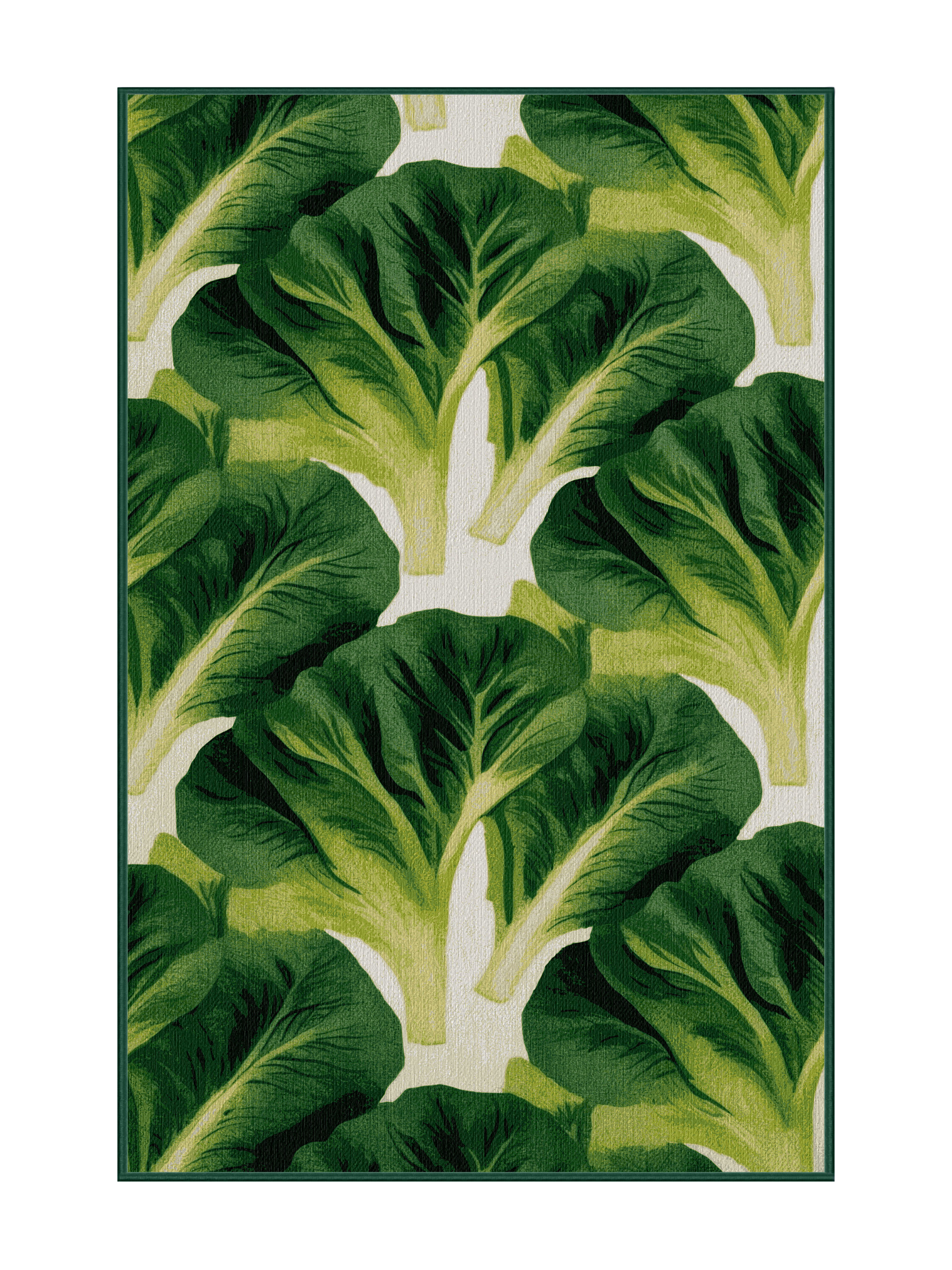 One Allium Way® Washable Lettuce Romaine Vegetables Area Rug | Wayfair