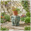 Tabouret de jardin éléphant, patine cuivre