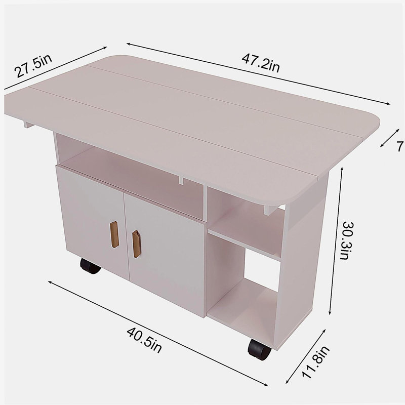 Table de salle à manger moderne pliante mobile pour petits espaces, table de salle à manger rectangulaire à abattants avec roulettes