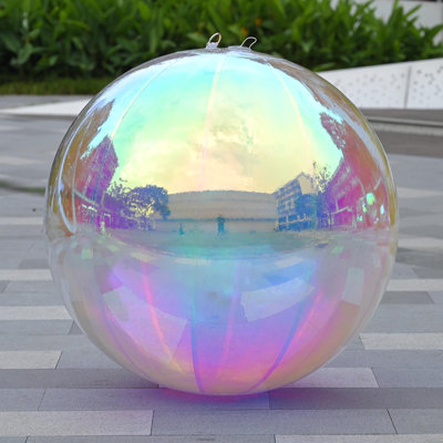  Yescom 40" Inflatable Mirror Ball Giant Iridescent Reusable Hanging Large Disco Balloon Decoration for Party Wedding Event Concerts Stage Decor