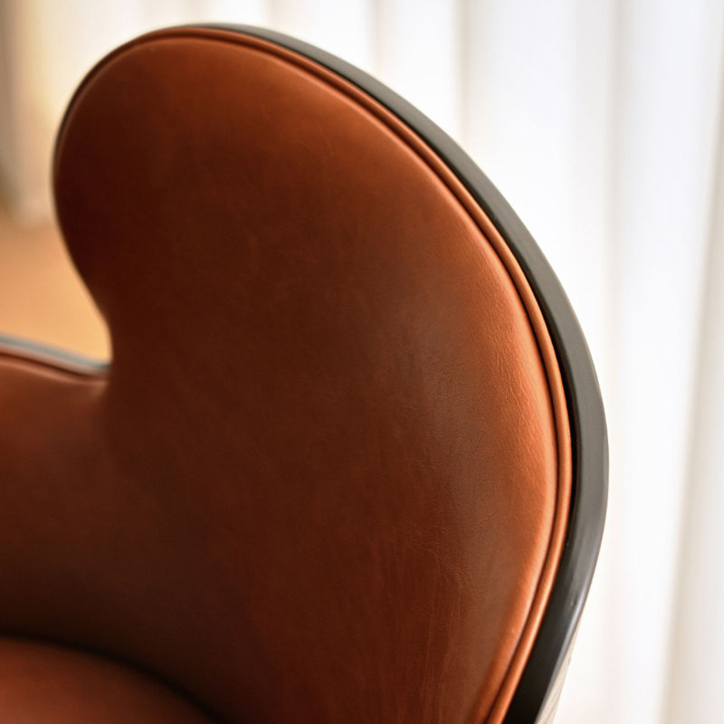 Chaise d'appoint à dossier brun uni (ensemble de 2)