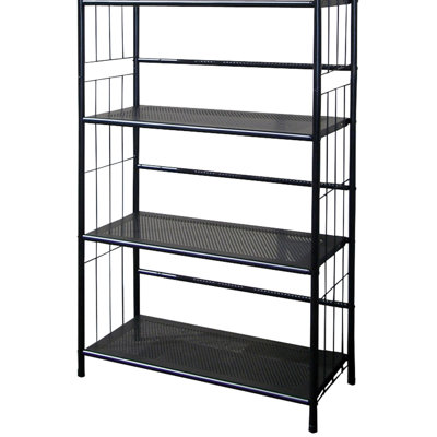 Bibliothèque de 49 po en métal noir de 49 po - augmentant l'espace dans le bureau, le salon, la bibliothèque sur pied facile à assembler et offrant des options de rangement supplémentaires pour l'assemblage du produit
