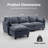 Modular Sofa Set with Ottoman, USB Ports & Side Pockets