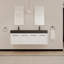 Meuble-lavabo mural de 60 po avec lavabo, lavabo double en résine à rebords épais, ensemble KD-1860438659-1860438685