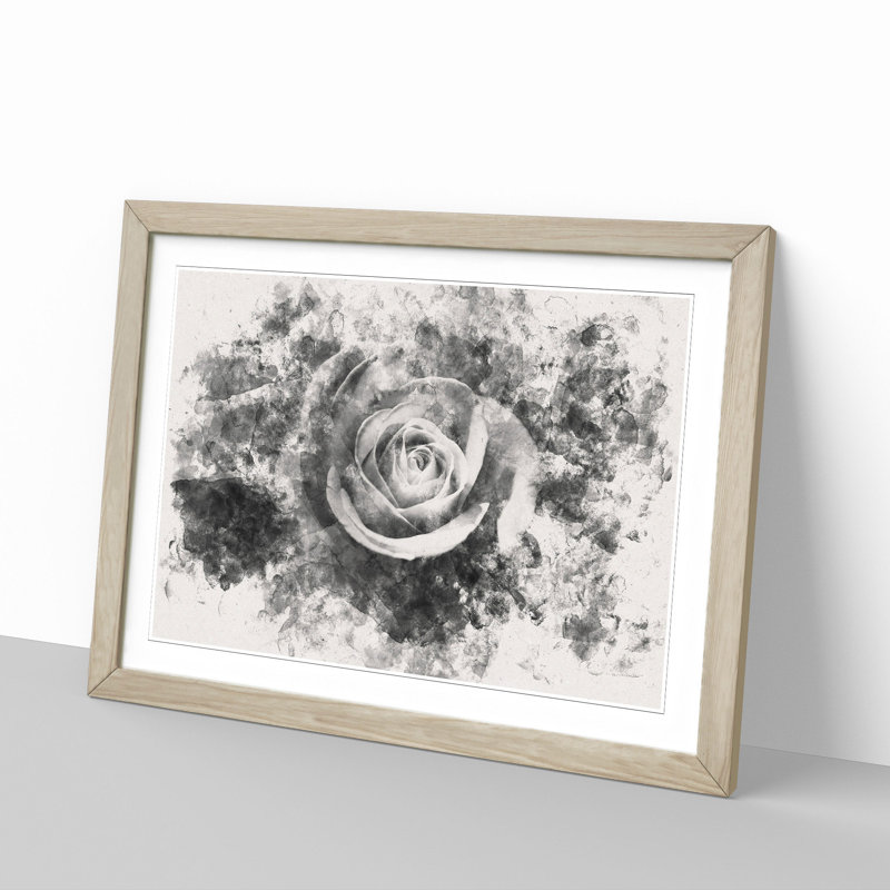 Rose Rodion Kutsaev - Picture Frame Painting Print, 45cm H x 63cm W x 2cm D, Oak Framed