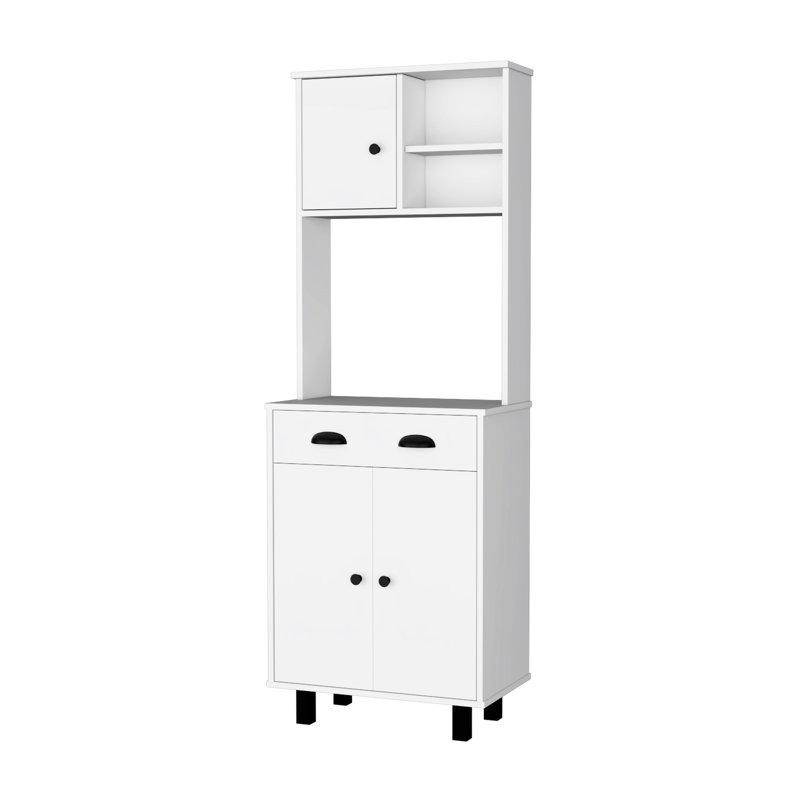 23,5 pouces de large garde-manger blanc avec tiroir et tablettes 1 5 pour la zone fonctionnelle