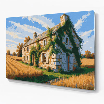 «Farm Farm Walls», art mural en métal bleu