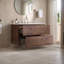 Meuble-lavabo flottant mural en noyer avec lavabo en céramique (trois trous de robinet) - Lavabo une pièce, grand rangement, pré-assemblé pour une salle de bain moderne-2099236816