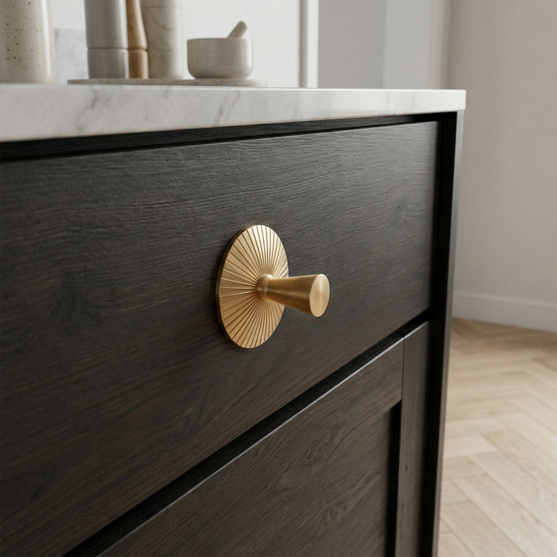 Redefine Hardware Brass Sunburst Brass Backplate And Knob