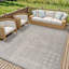 Grey Modern Outdoor Rug, Geometric Stain Resistant Easy to Clean Rug For Patio, Balcony, Decks & Garden-43074576