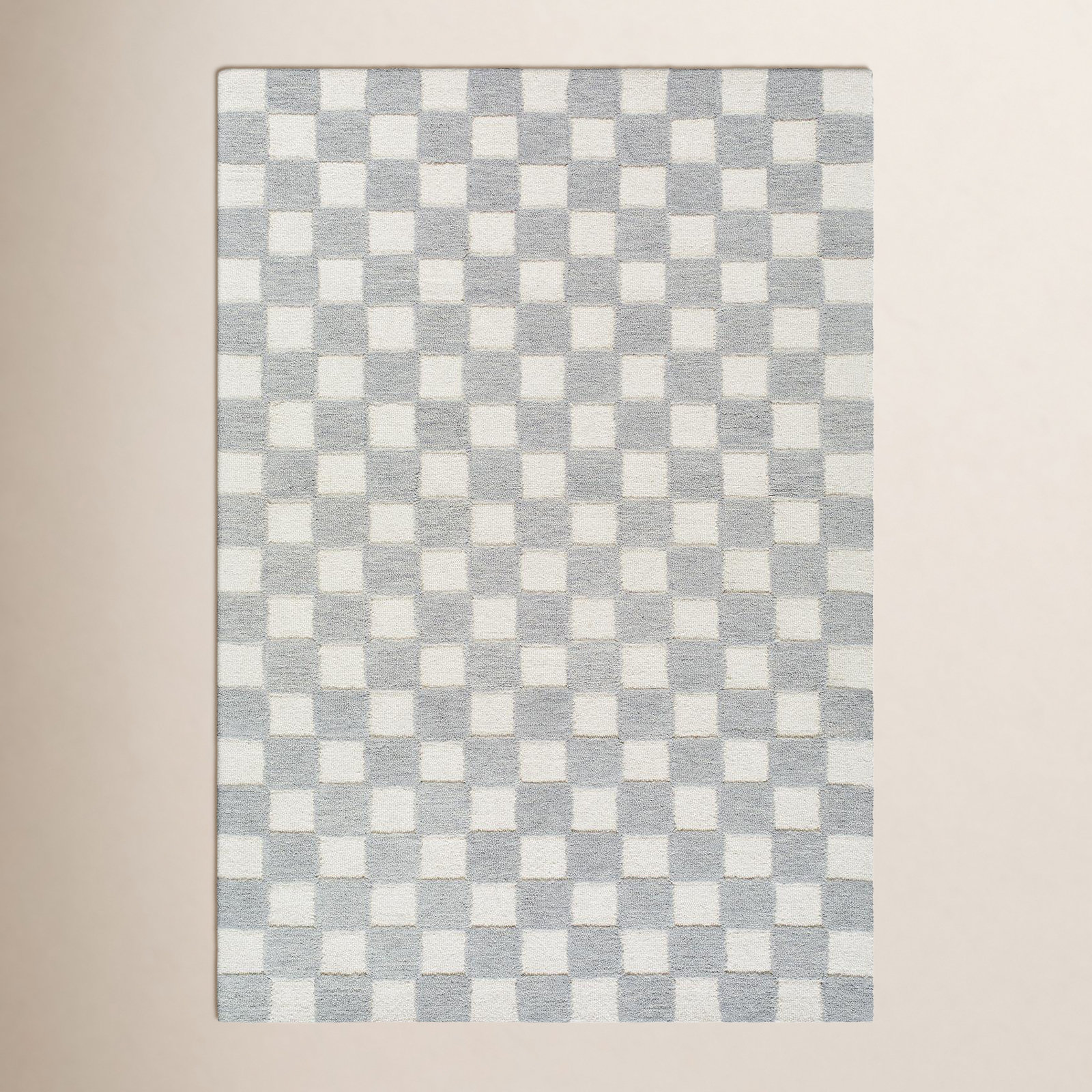 Wright Hand-Tufted Checkered Rug, Rectangle 2' x 3'