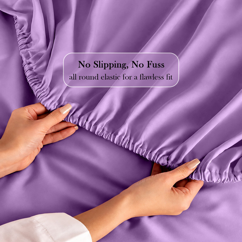 Bedroom Collection Standard Fitted Sheet, King, Lilac/Purple