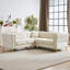 Canapé modulaire en L Chenille de 5 places de 81,5 pouces avec garniture cloutée et coussins en chenille-1186599850