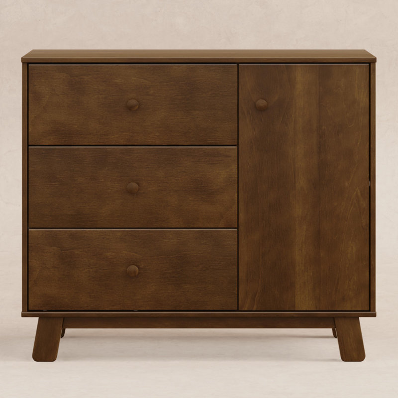 Hudson Modern 3-Drawer Dresser, Natural Walnut