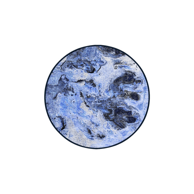 Kiona Washable Abstract Indoor Rug, Round 6'