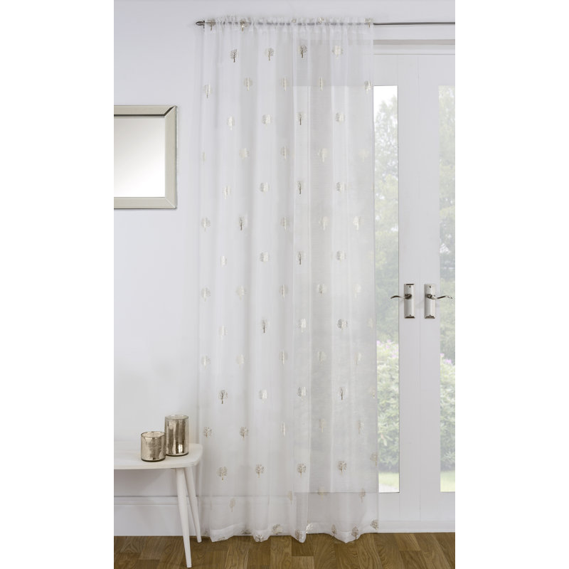 Langmann Semi Sheer Curtain Single Panel, 140 W x 229 D cm, White