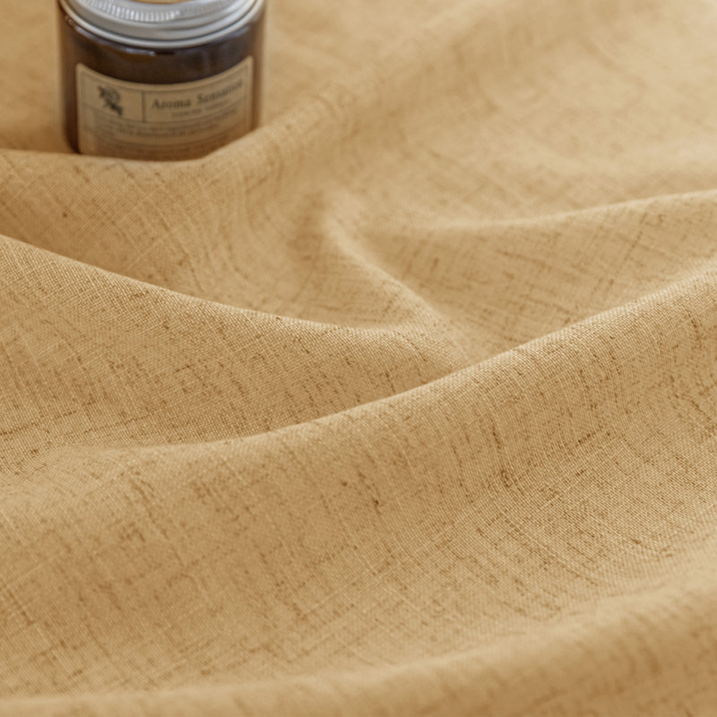 Toyoko Linen Blend Semi-Sheer Back Tab Curtains, 52" W x 108" L, Tan Brown
