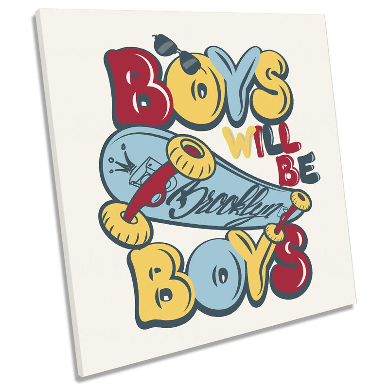 Z2567 Brooklyn Skater Boys - Wrapped Canvas Print, 60cm H x 60cm W x 2cm D