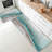 Teal and Gold Marble Texture Home Decor Kitchen Rugs 2 PC