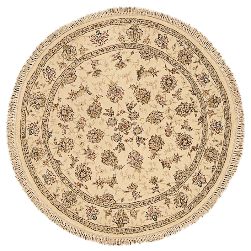 High-Quality Hand-Knotted Ivory Area Rug