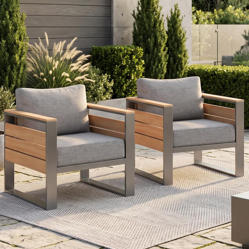 29.13 " W Patio Sofa, Gris