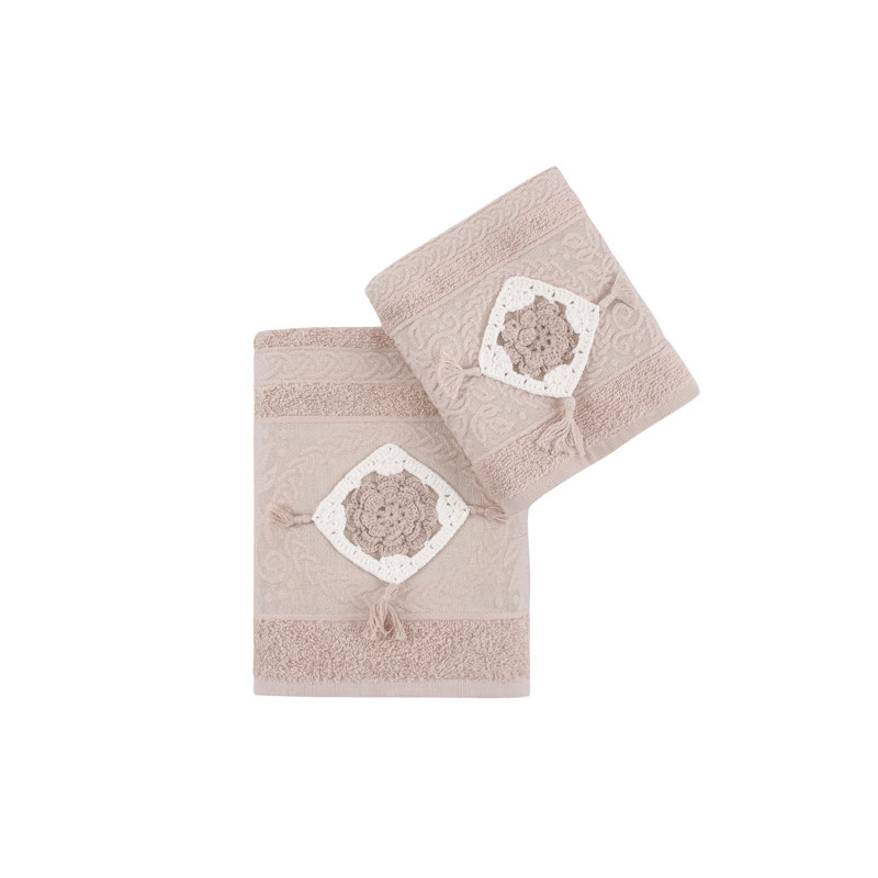Ensemble de serviettes 100% coton 2 pièces Ruzgar, Cappuccino