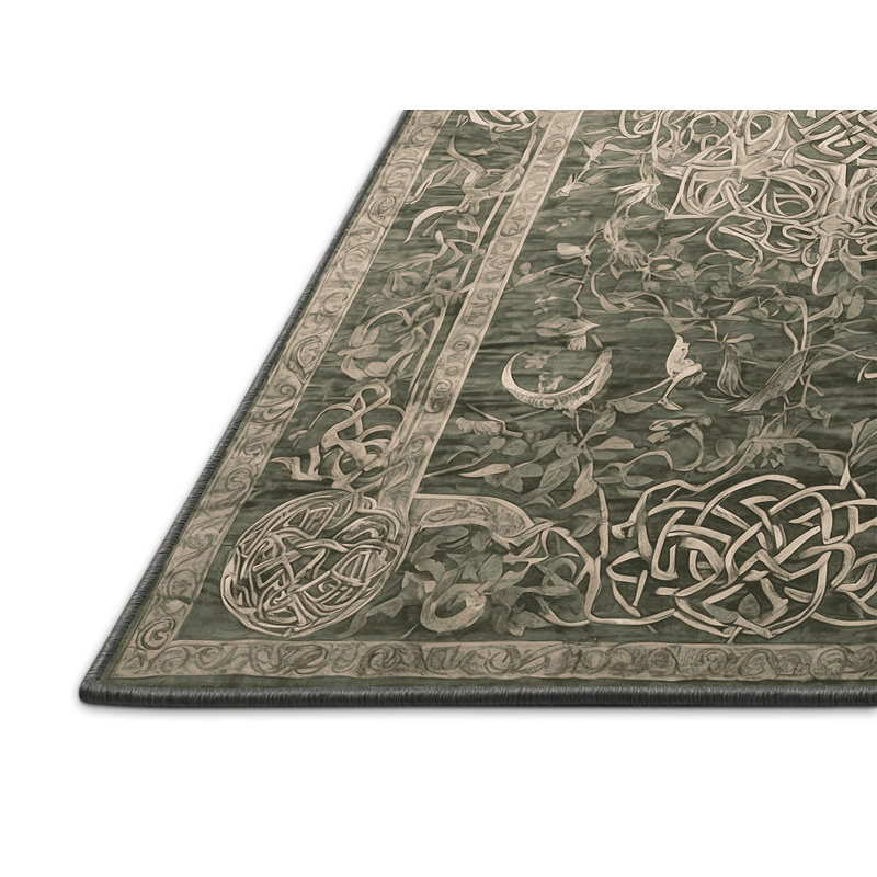 Tapis brun soyeux et moelleux, Rond 3 pi