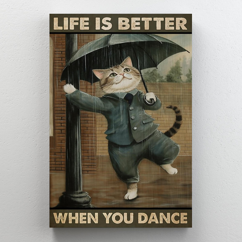«Life Is Better When You Dance», reproduction d'art sur toile 1 pièce, H 14 po x l 11 po x P 1,25 po