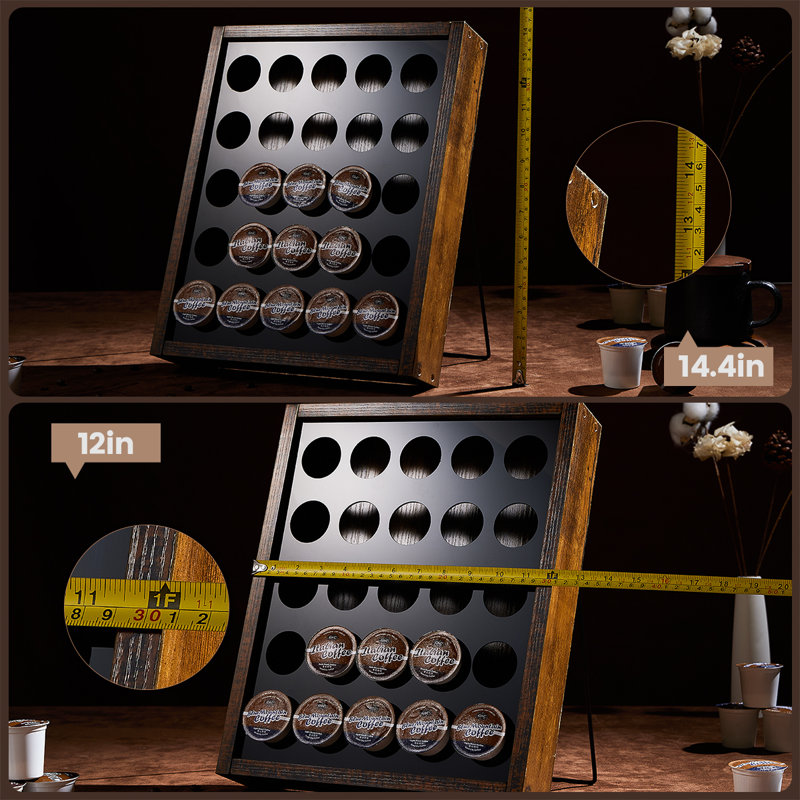 Support de 25 capsules de café, tablette de rangement pour capsules de café K-CUP, tablette de grains de café, convient à la maison, à la cuisine, au bureau