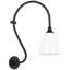 Thomas O'Brien, "Academy 15" Larrabee Barn Light in Matte Black with 8" White Rockhouse Shade-550473047