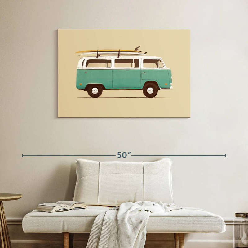 Mehar Blue Retro Van, H 26 po x l 39 po