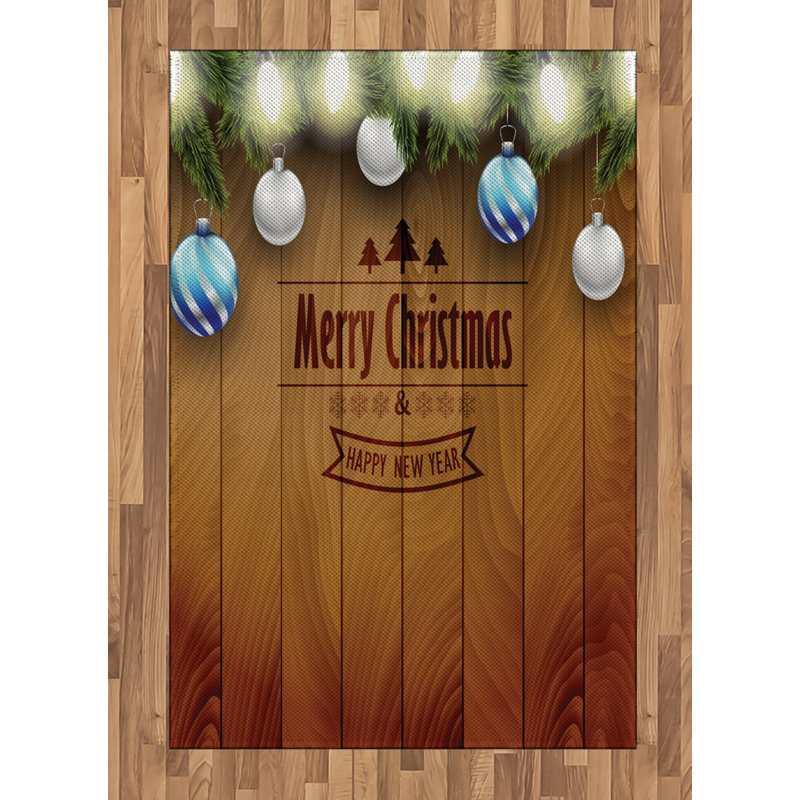 Christmas High Density Long Fiber Poly Threads Decorative Area Rug Carpet, Rectangle 4' x 5'8"