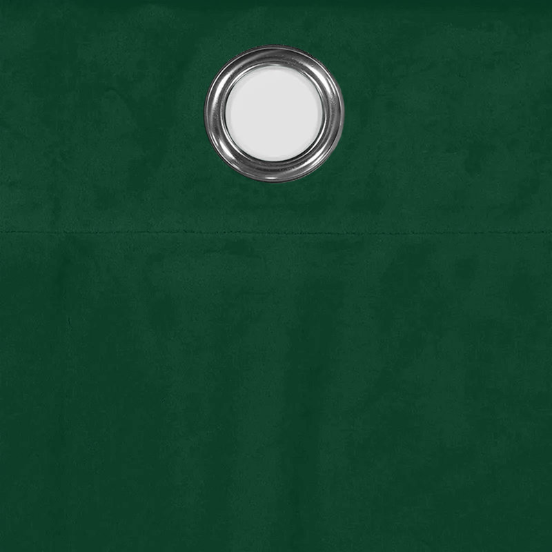 Myron Heavy Crushed Velvet Eyelet Room Darkening Thermal Drape Curtains, 168cm Width x 137cm Drop, Green Emerald