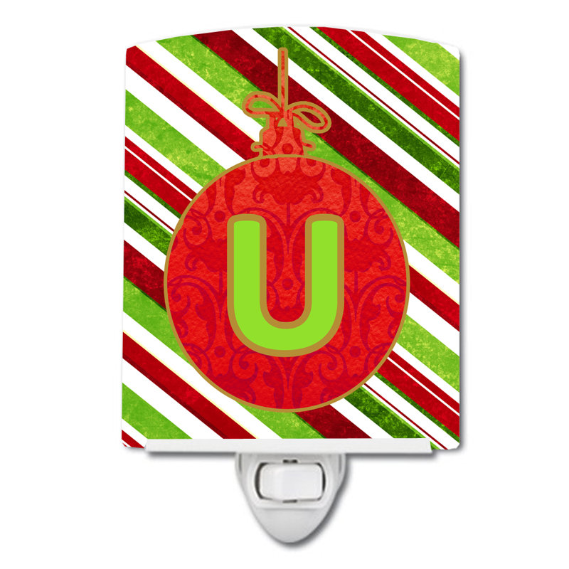 Éclairage de nuit en céramique de noël initial oranment, U