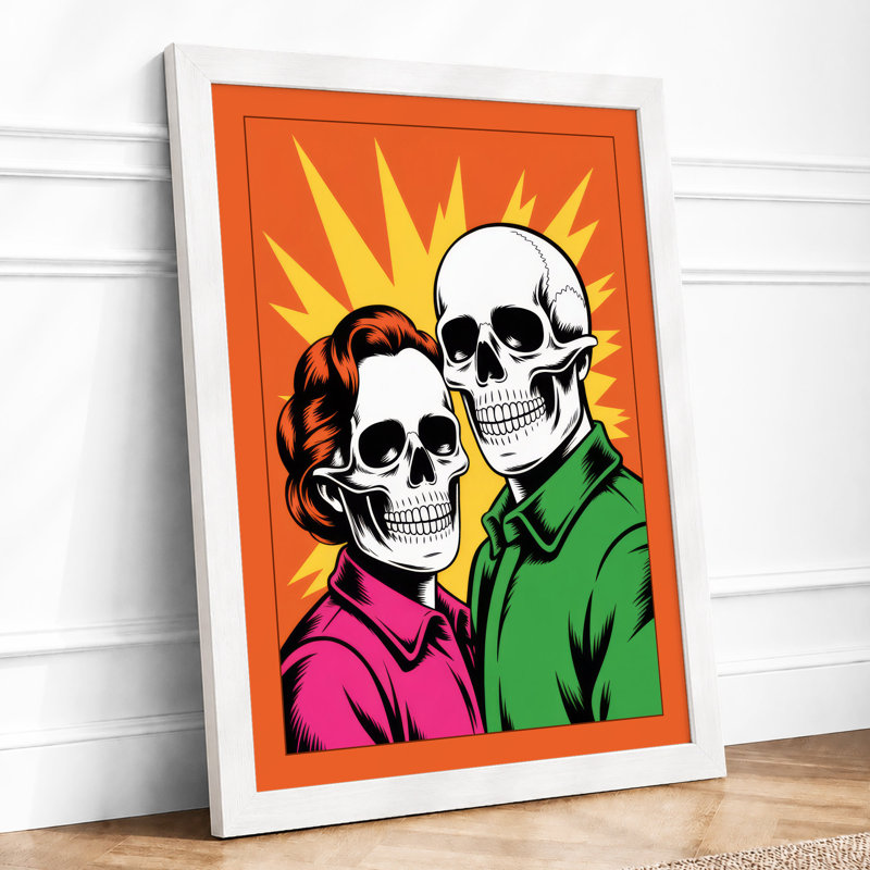 Grinning Companions Pop Art - Framed Print, A1 - 84.1 x 59.4 cm, White