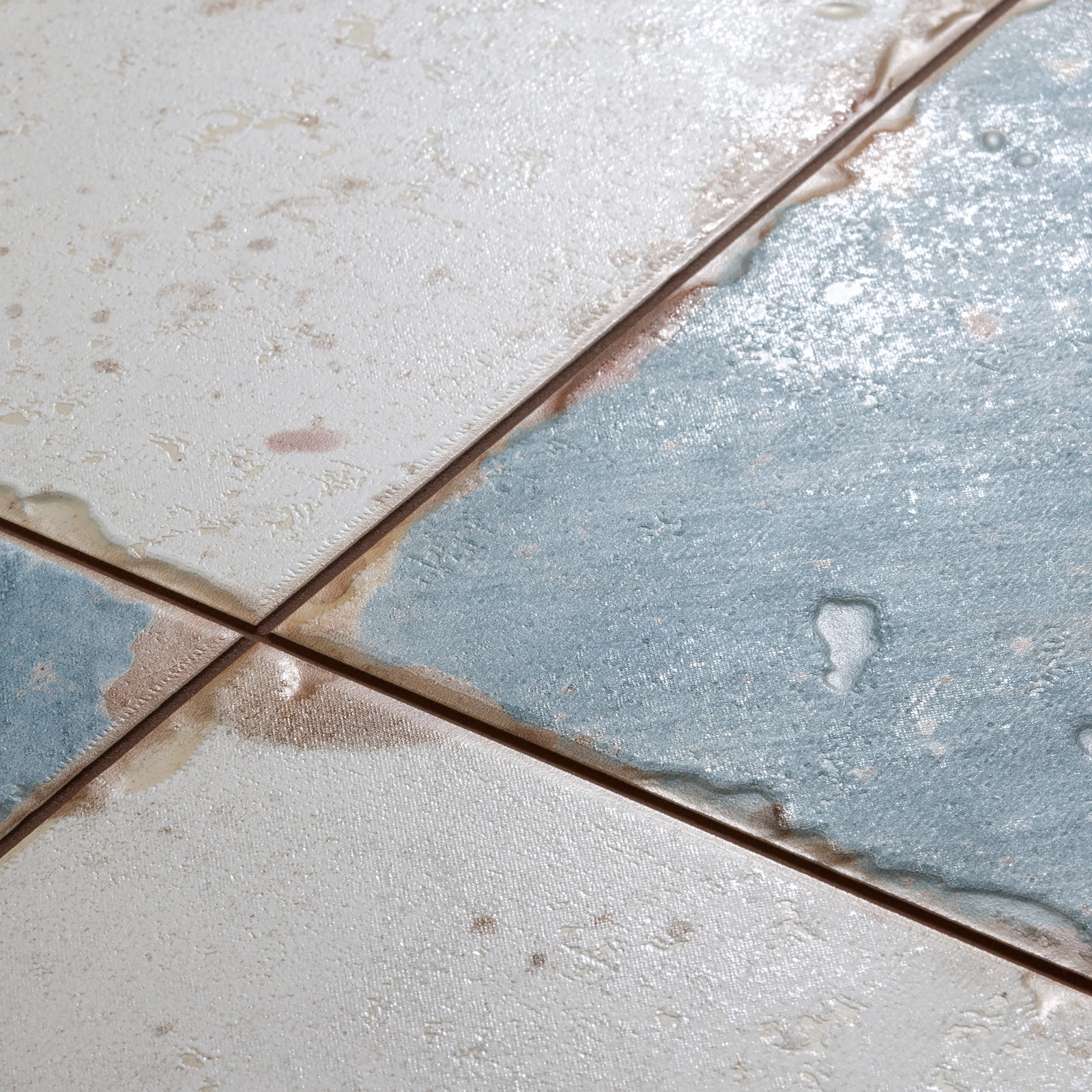 Artisan 13" x 13" Ceramic Vintage Wall & Floor Tile, Damero Azul