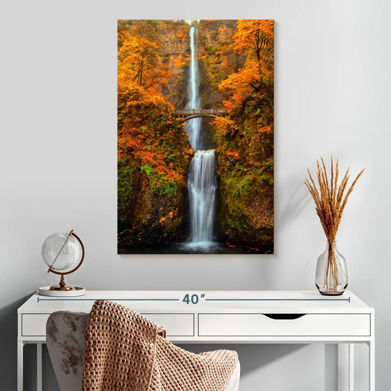 Cascade d'Alvord Multnomah en automne, H 30 po x l 20 po