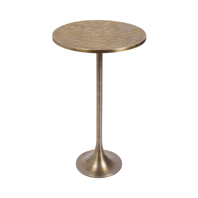 Cast Aluminum Round Side Table, Gold