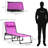 Purple Outdoor Lounge Chair With 4 - Position Reclining, Breathable Surface And Adjustable Footrest For Yard Foldable Sun Mesh