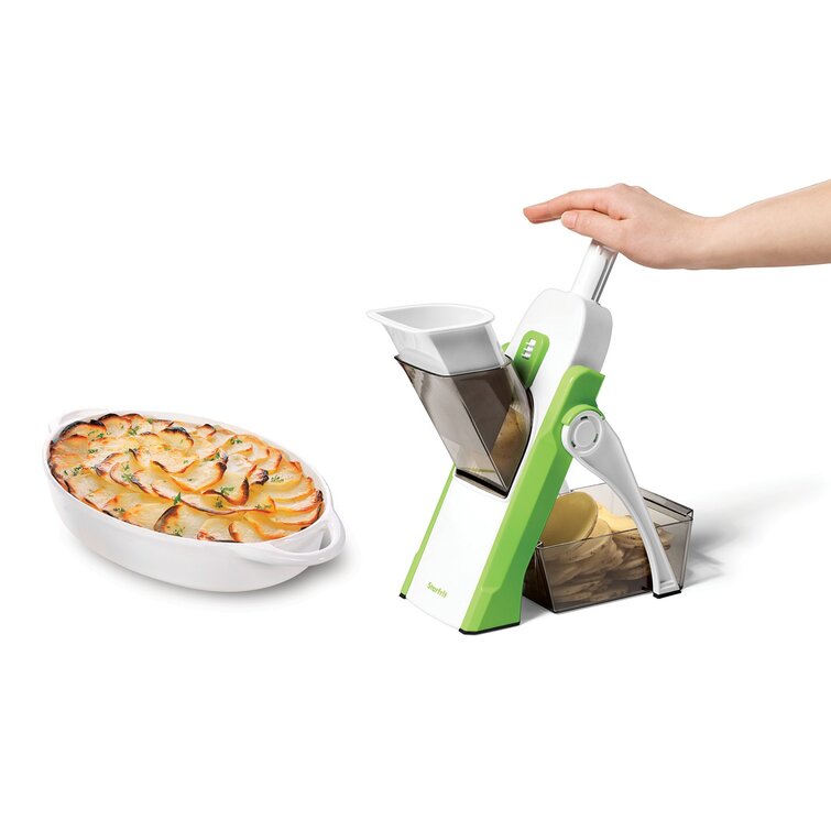 Starfrit Pump 'N' Slice Adjustable Food Cutter (White/Green)