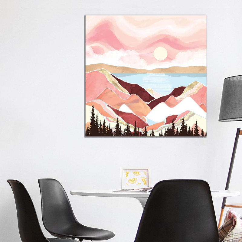 Autumn Lake Sunrise - Print on Canvas, No Framed, 45.72 cm H x 45.72 cm W x 3.175 cm D