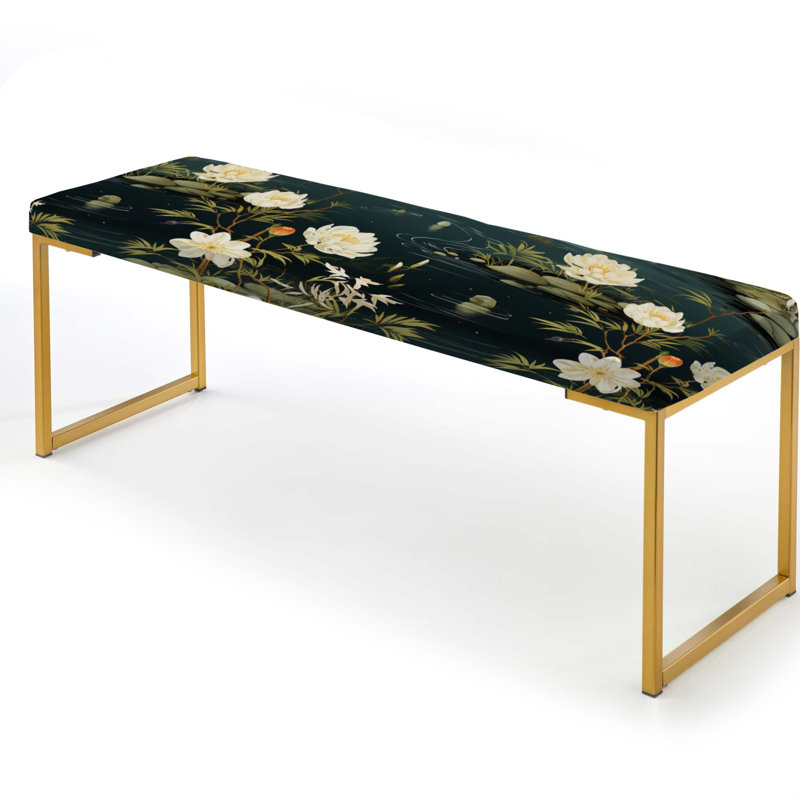 Banc rembourré doré Tranquil Zen Oasis