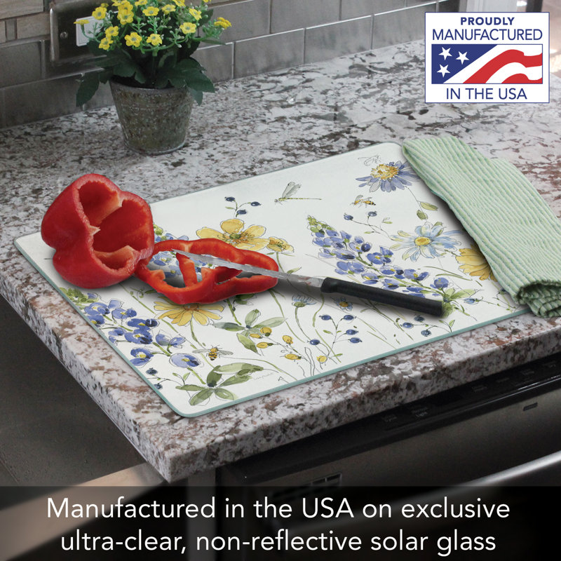 CounterArt Lovely Blues Tempered Glass Cutting Board