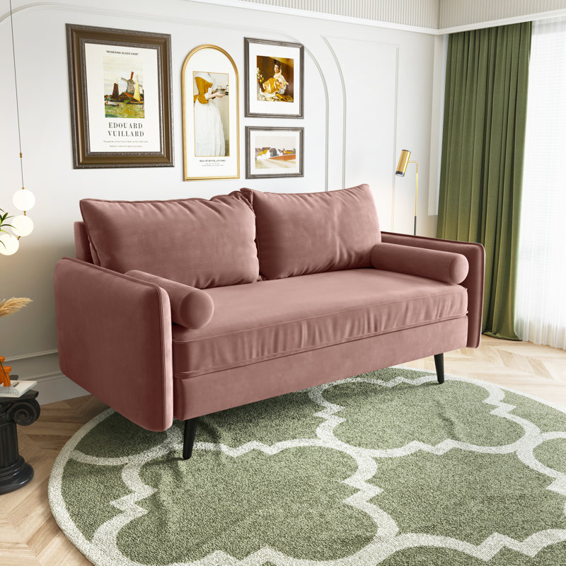 Canapé Evalei, Rose, H 33,5 po x l 58 po x P 32 po