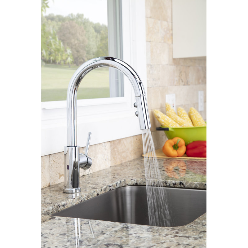 Neo Pull Down Touchless Single Handle Kitchen Faucet, Polished Chrome
