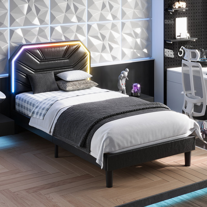 Bed Frames With Lighted Headboard, Twin