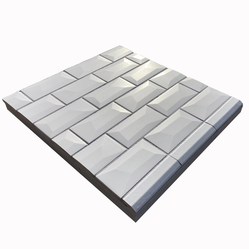 Carreau de mosaïque biseauté 2 "x 4", Gris clair
