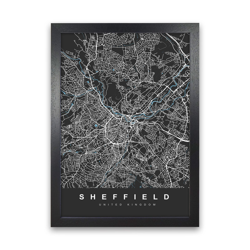 Sheffield III - Print, 63cm H x 46cm W x 3cm D, Black Grain Framed